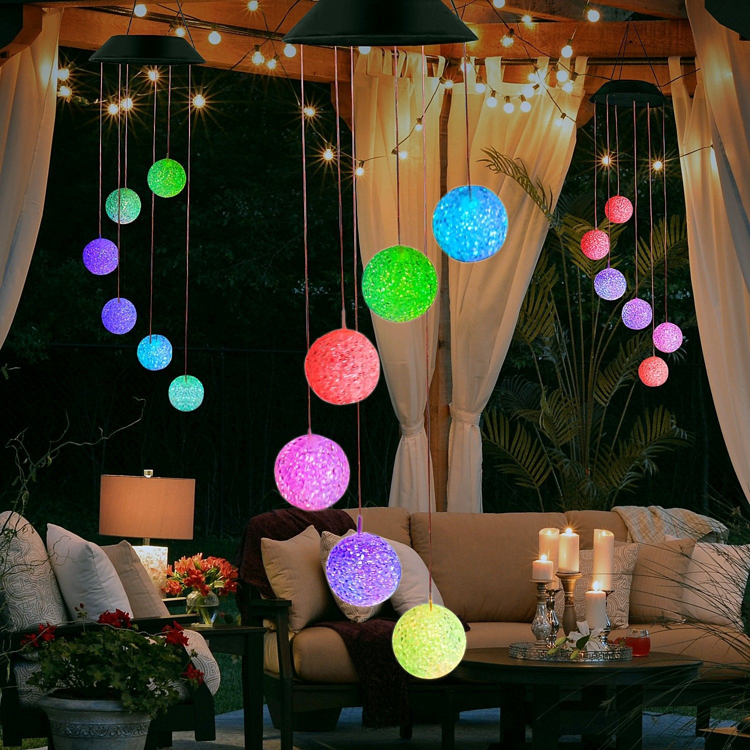 Flumy® - Solar Powered Crystal Ball Wind Chimes - Flumy