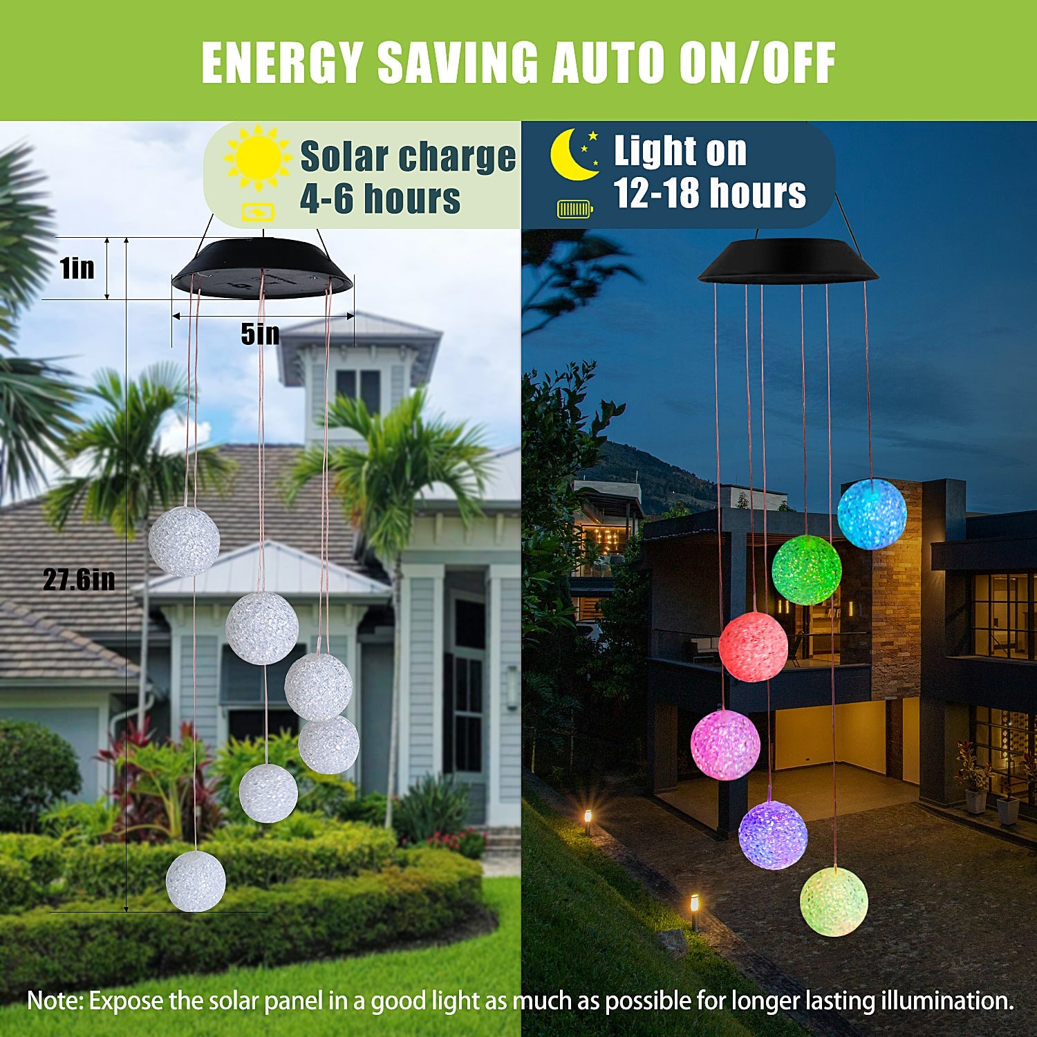 Flumy® - Solar Powered Crystal Ball Wind Chimes - Flumy
